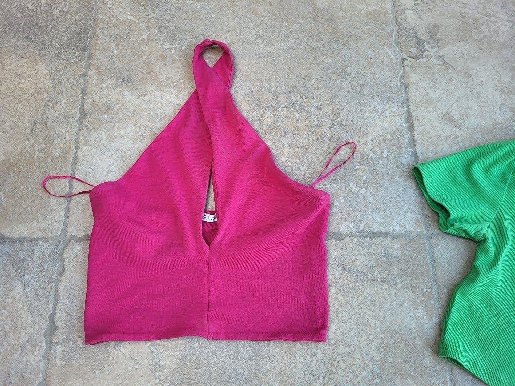 Merk Zara: fuchsia roze topje mt 176 (zie foto's), Enfants & Bébés, Vêtements enfant | Taille 176, Enlèvement ou Envoi, Chemise ou À manches longues