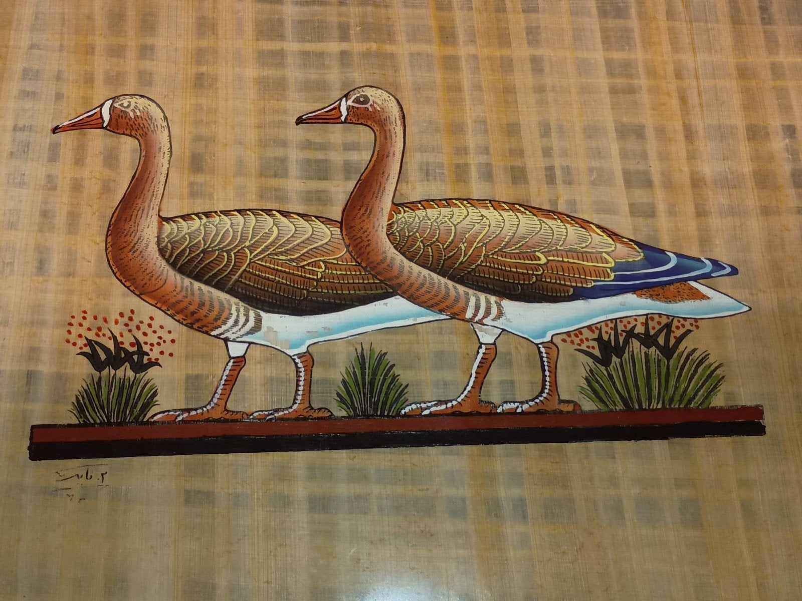Origineel Egyptisch Papyrus Schilderij (Inclusief Certificaa, Huis en Inrichting, Woonaccessoires | Schilderijen, Tekeningen en Foto's