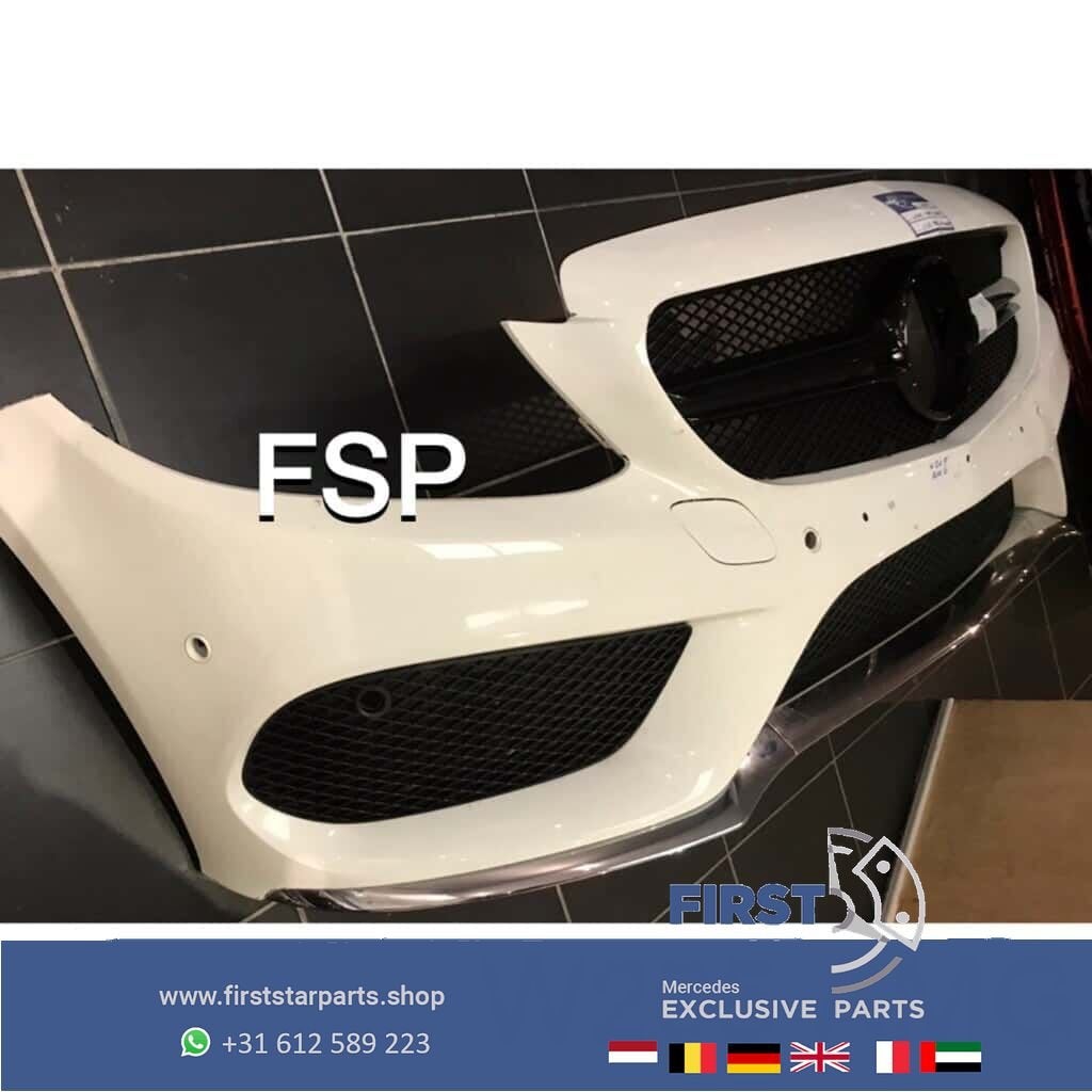 W205 C205 C43 AMG Voorbumper Mercedes C Klasse 2018 WIT ORIG, Utilisé, -, Avant, -