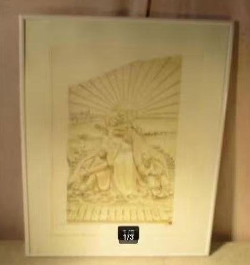 Œuvre magnifiquement peinte « Notre-Dame » - Paul Goossens, Enlèvement ou Envoi, Encadré, Aquarelle, Autres sujets