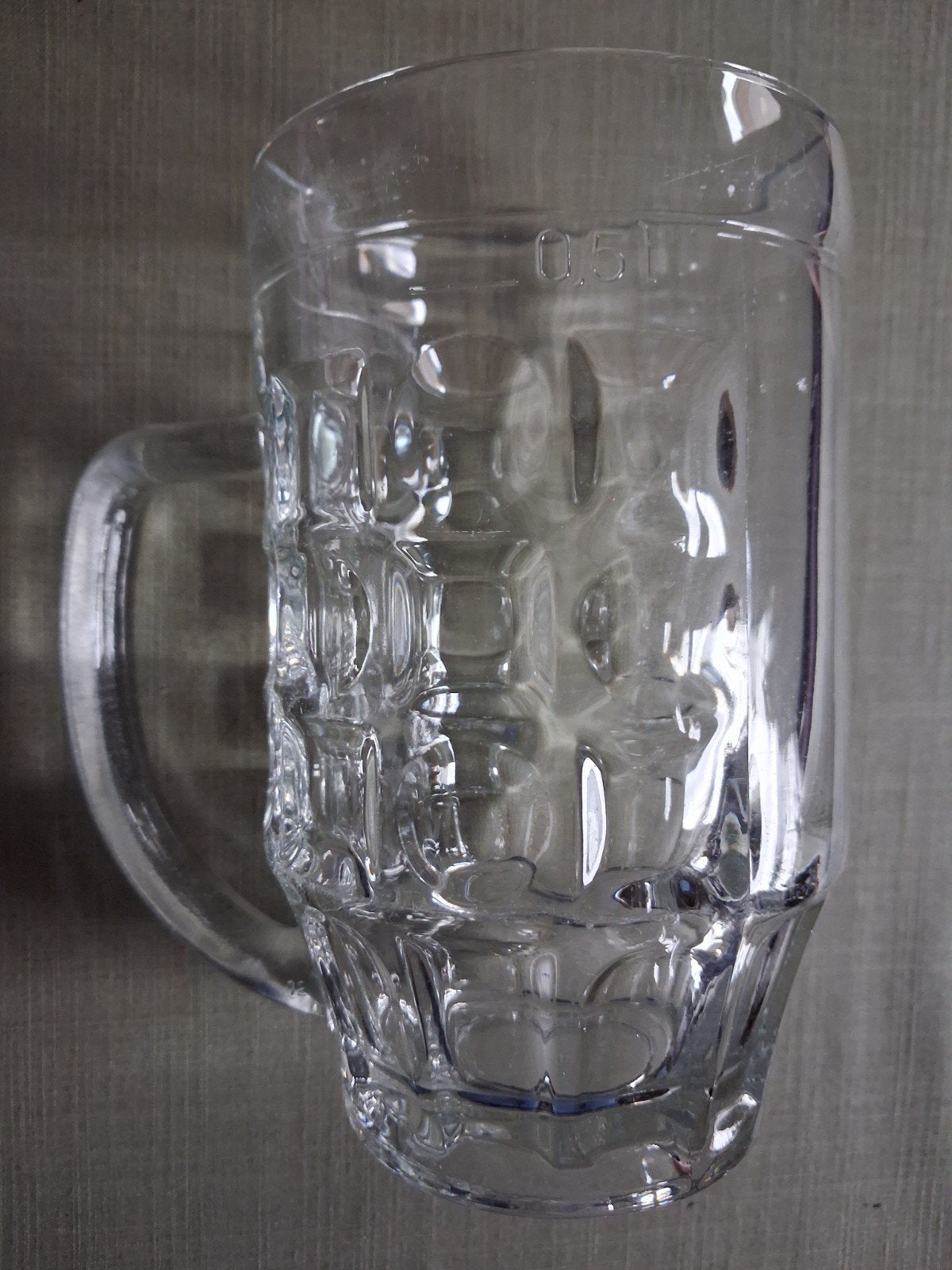 Grande chope en verre de 0,5 L made in Italy, Ophalen of Verzenden, Zo goed als nieuw, Bierglas