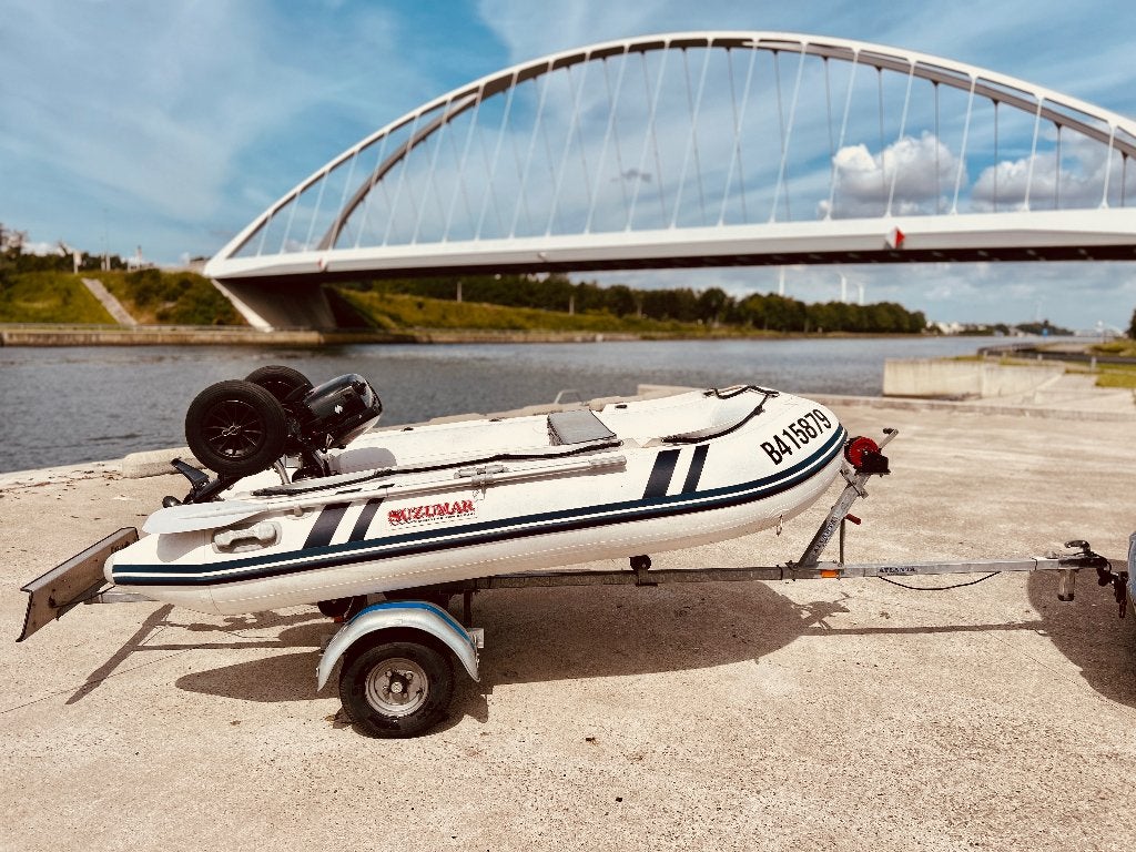 Rubberboot + Suzuki motor + Atlanta boottrailer, Ophalen, Suzumar, Buitenboordmotor, Aluminium
