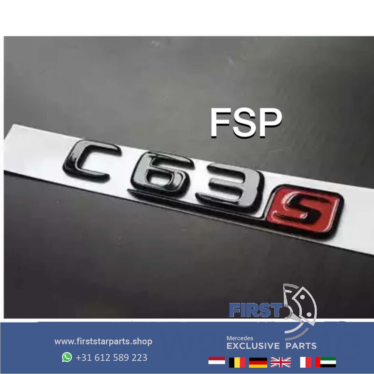W205 C205 C63S AMG LOGO ZWART EMBLEEM Mercedes C Klasse 2014