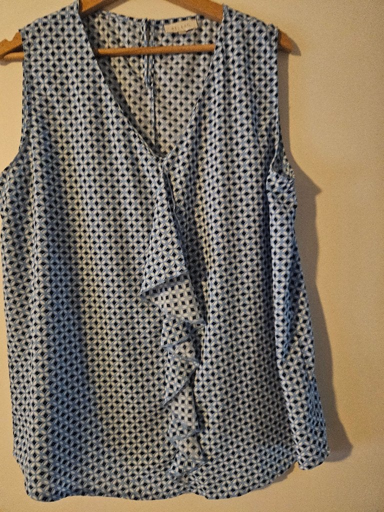 Te koop topje, Kleding | Dames, Topjes, Blauw, Ophalen of Verzenden, Zo goed als nieuw, Zonder mouw