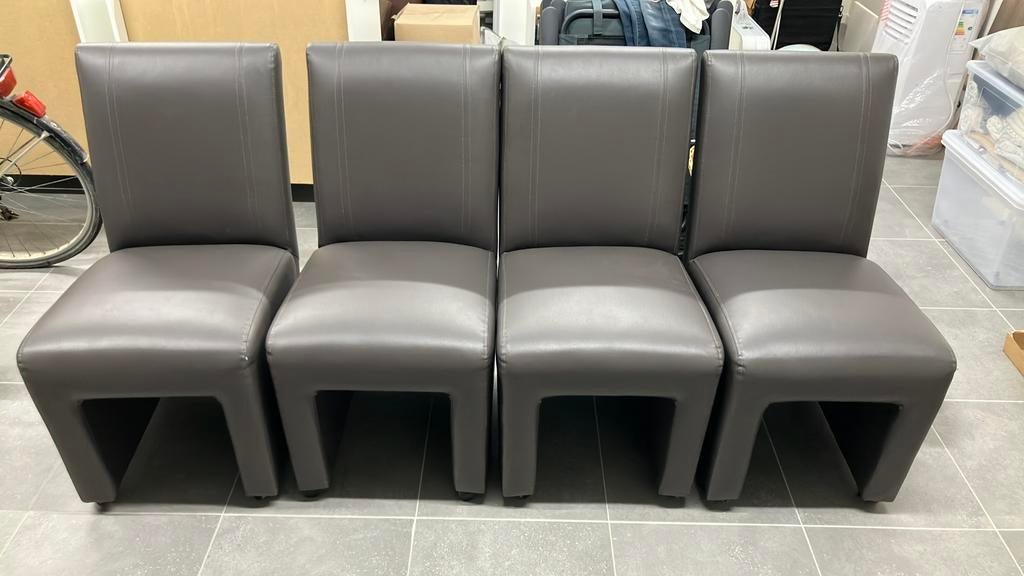 Salonstoelen, Huis en Inrichting, Stoelen, Ophalen, Gebruikt, Leer, Vier