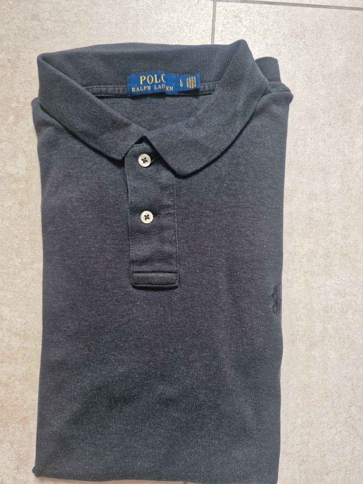 Polo Ralph Lauren Polo Donkergrijs Melange Maat L, Kleding | Heren, Ophalen of Verzenden, Maat 52/54 (L)