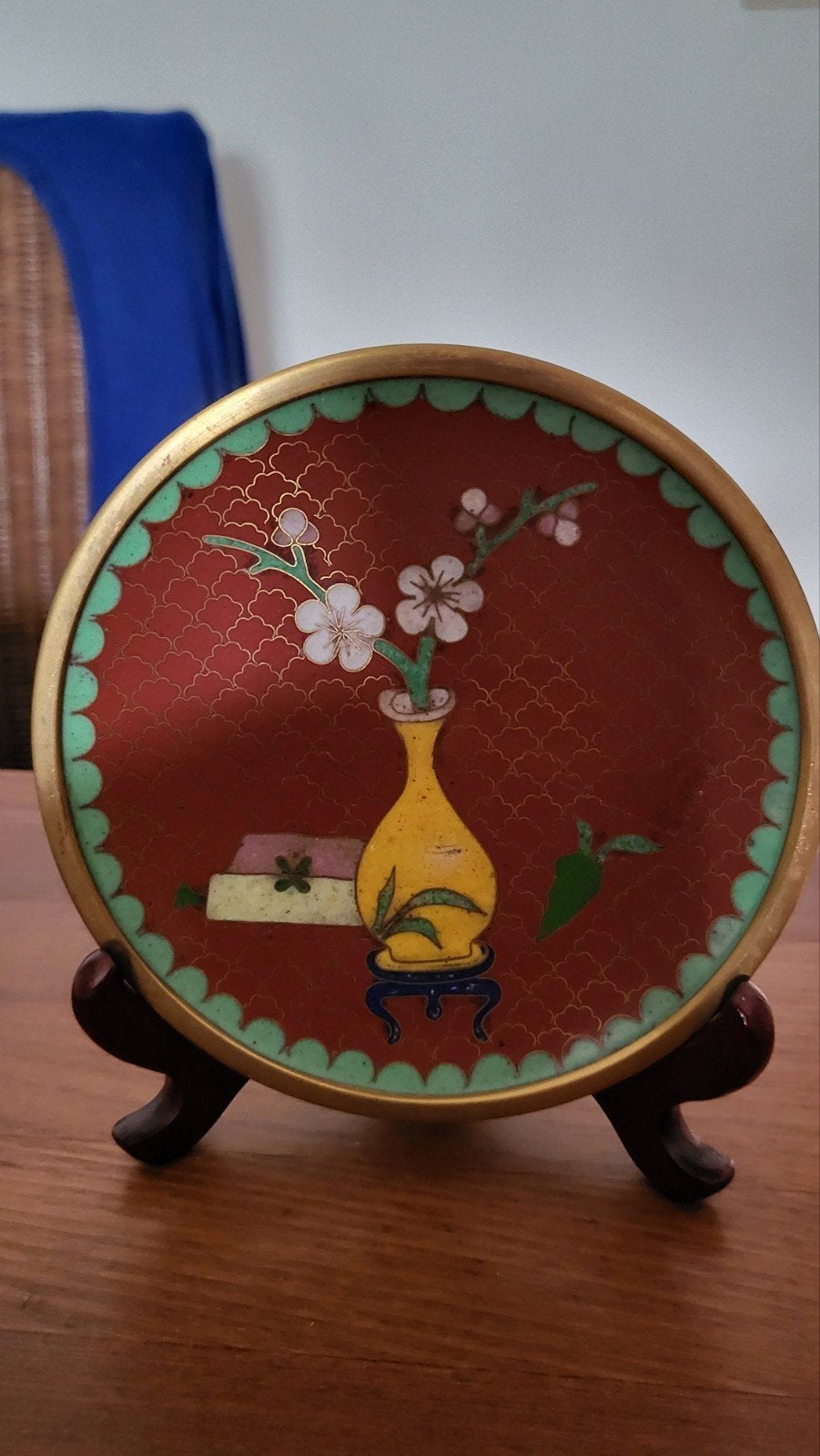assiette décorative cloisonnée, Enlèvement