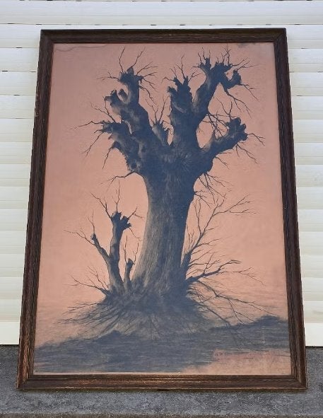 Fusain arbre signe georges lammers, Ophalen of Verzenden