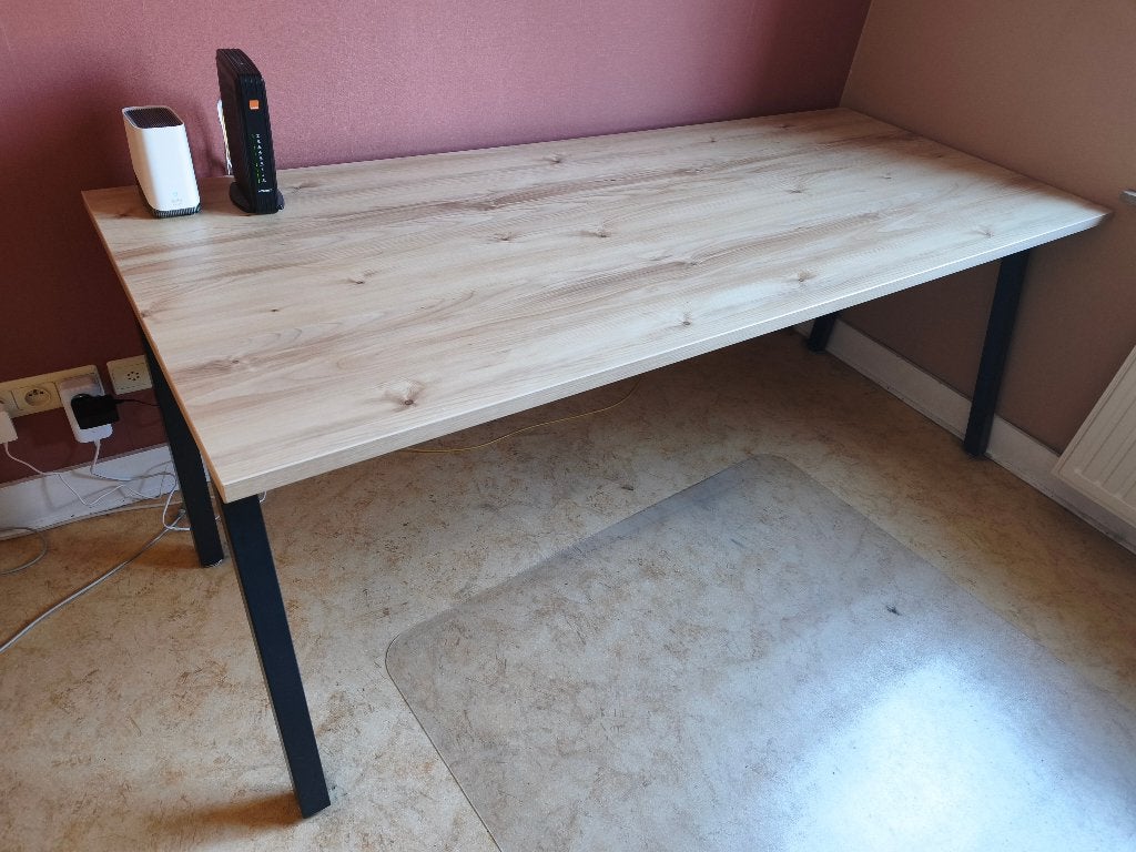 Grand bureau 200x80 cm style industriel, Maison & Meubles, Bureau d'ordinateur, Comme neuf, Industriel, Bois