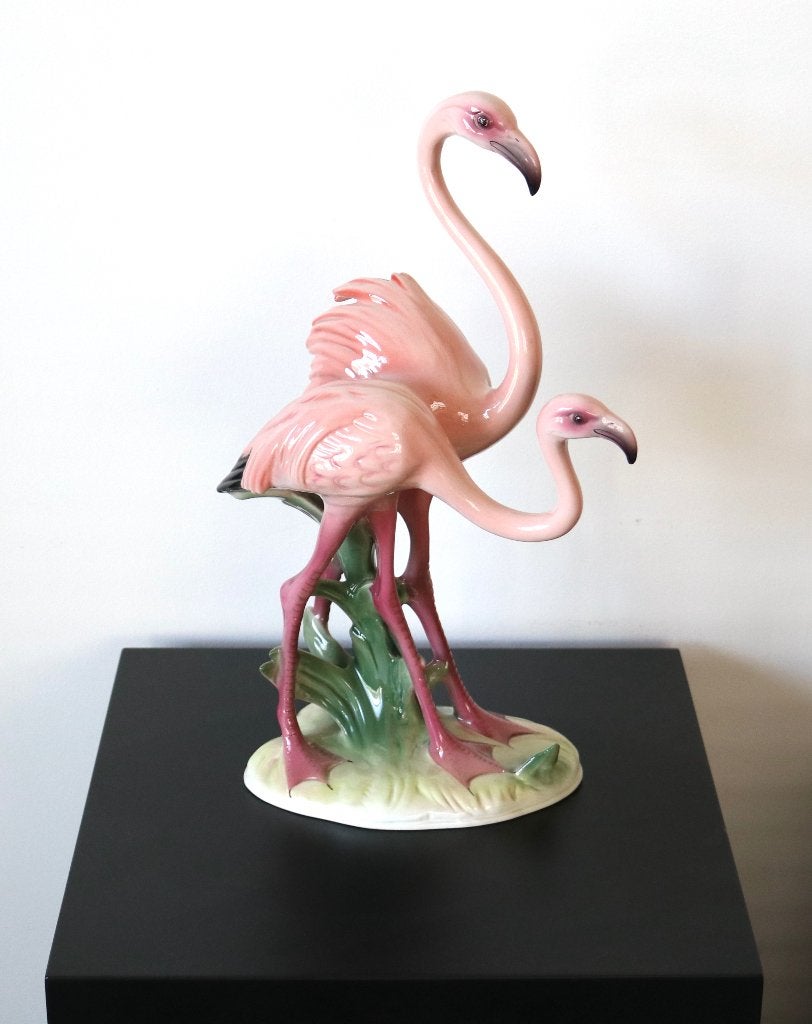 Vintage Ronzan Flamingos made in Italy, Antiquités & Art, Antiquités | Céramique & Poterie, Enlèvement