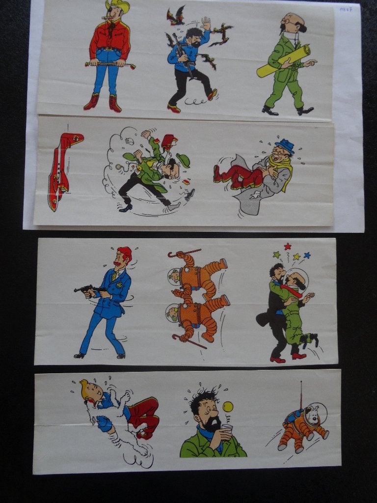 Tintin - Ticker autocollant 1968, Livres, Plusieurs BD, Enlèvement ou Envoi, Comme neuf, Hergé.