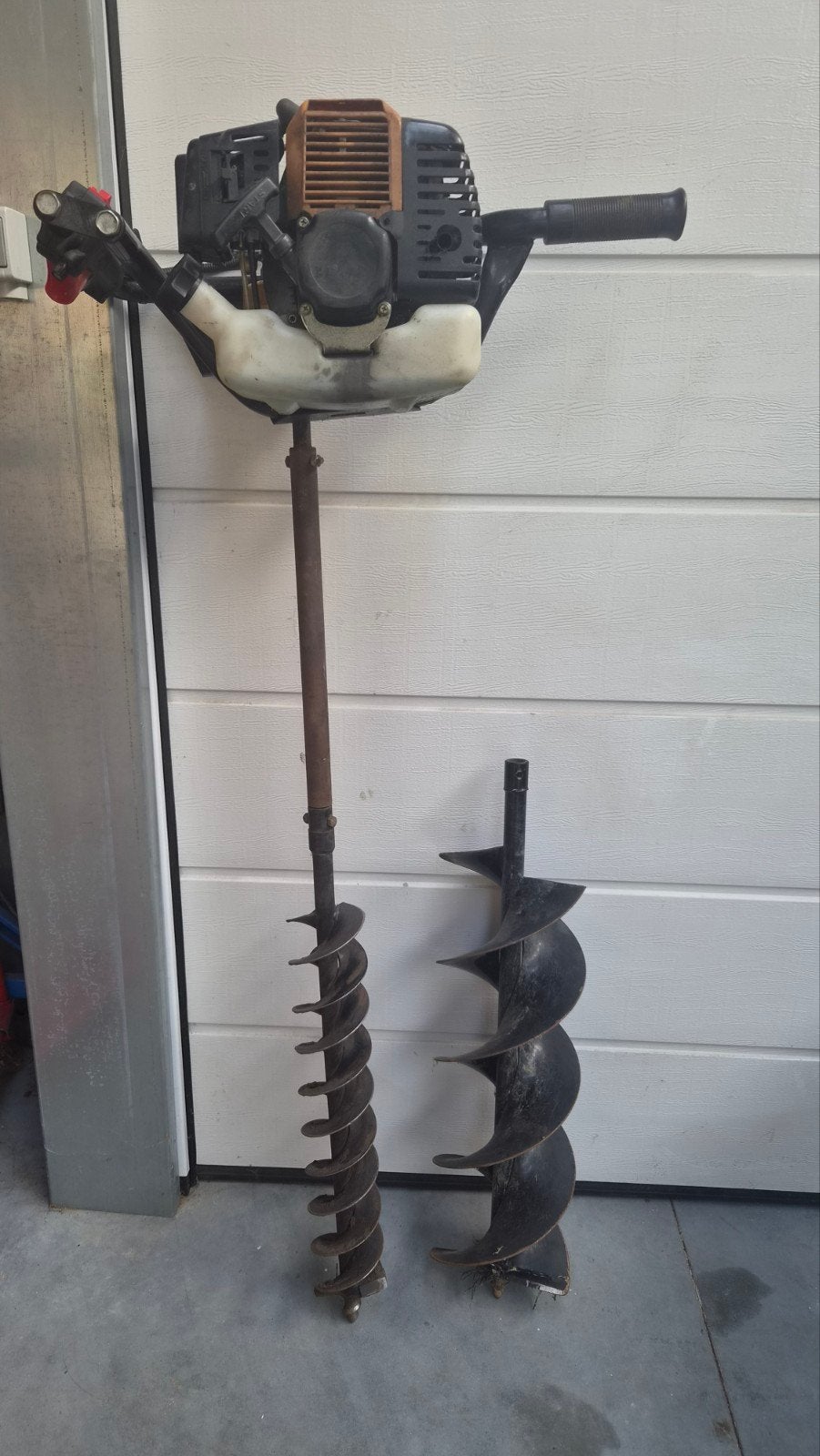 grondboor Lumag met 2 grondboren, Tuin en Terras, Ophalen, Gebruikt, Lumag