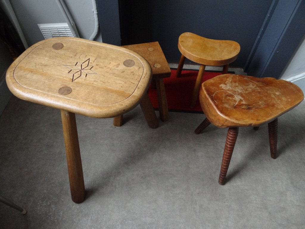 Lot de Tabourets/tables d'appoint Brutalistes...Vintage., Antiquités & Art, Enlèvement