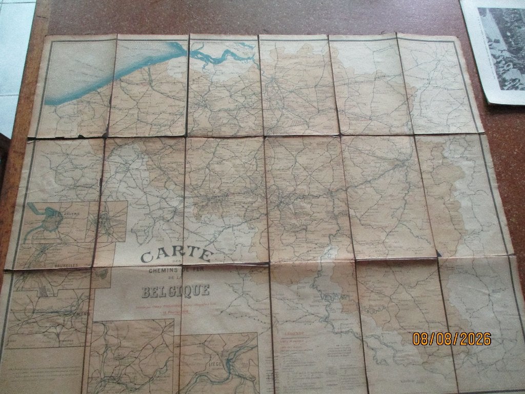Carte du réseau ferroviaire belge 1915, Envoi
