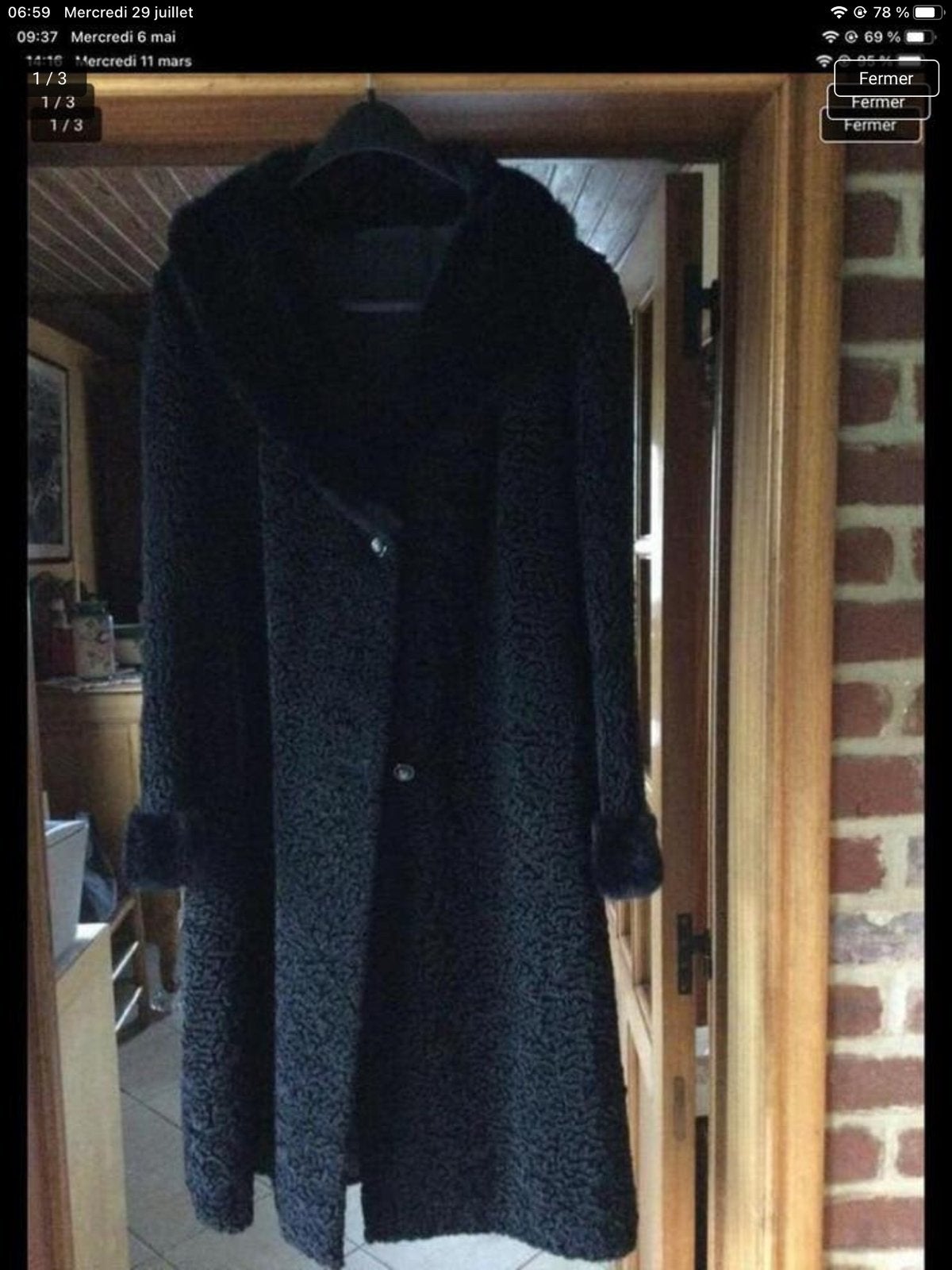MANTEAU FOURRURE ASTRAKAN, Comme neuf