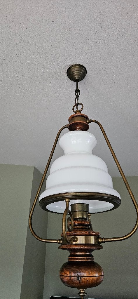 Stijlvolle hanglamp "Lampe Belge", Antiek en Kunst, Antiek | Verlichting, Ophalen