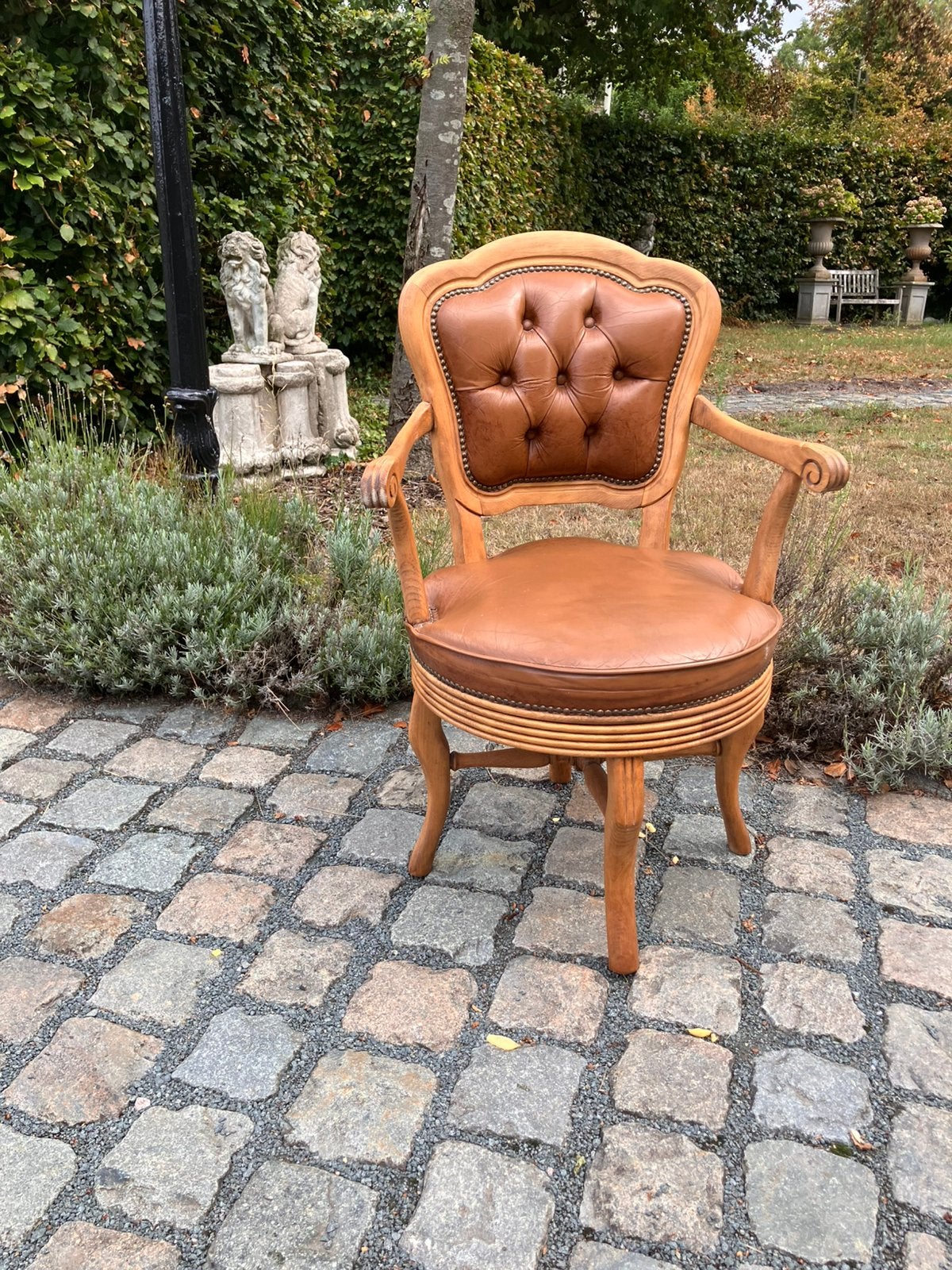 Klassieke swivel desk chair  / lederen bureaustoel, Enlèvement