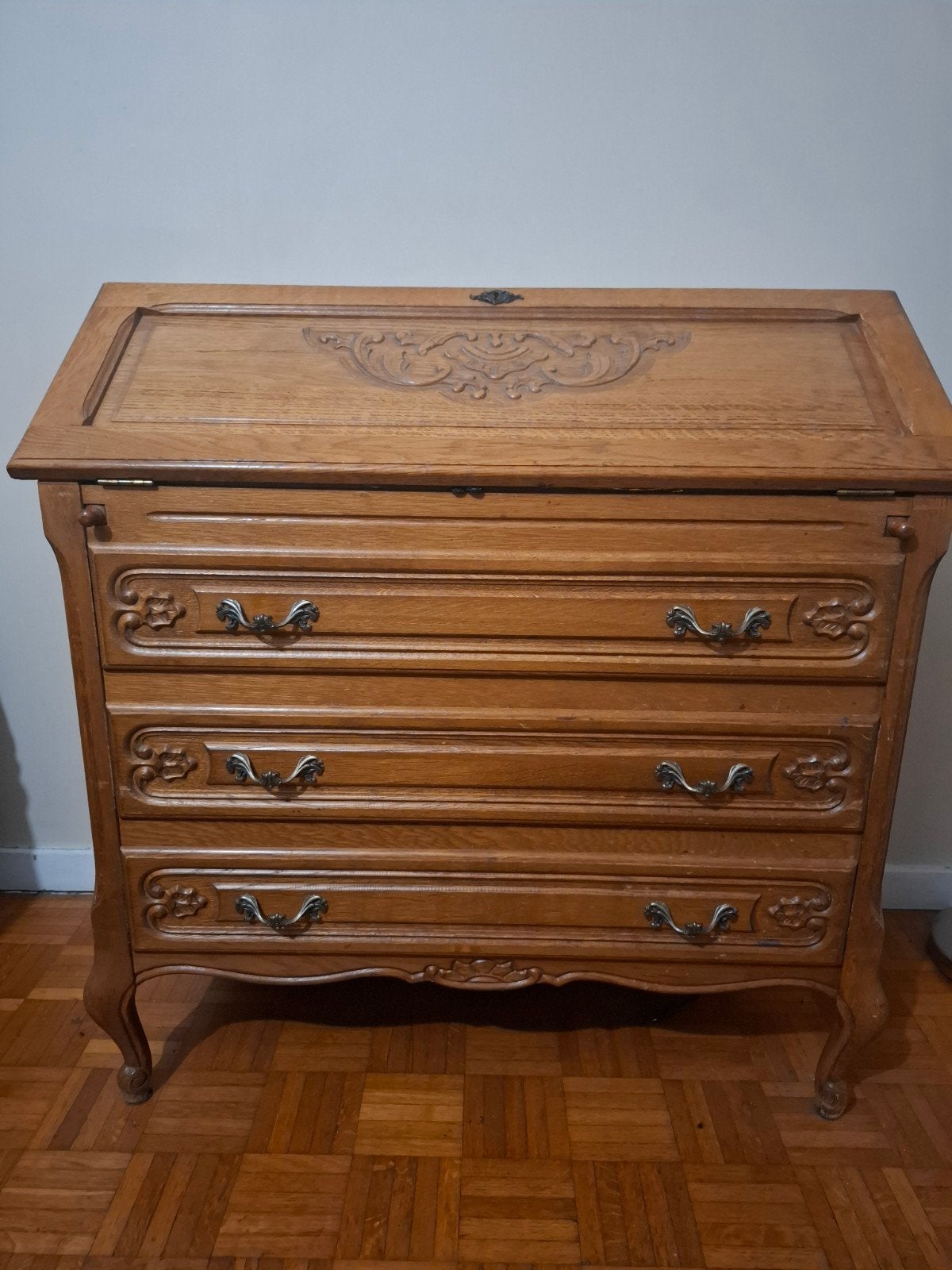 Vintage secretaresse te koop. beschikbaar tot 15 juli, Huis en Inrichting, Kasten | Secretaires, Ophalen, Gebruikt