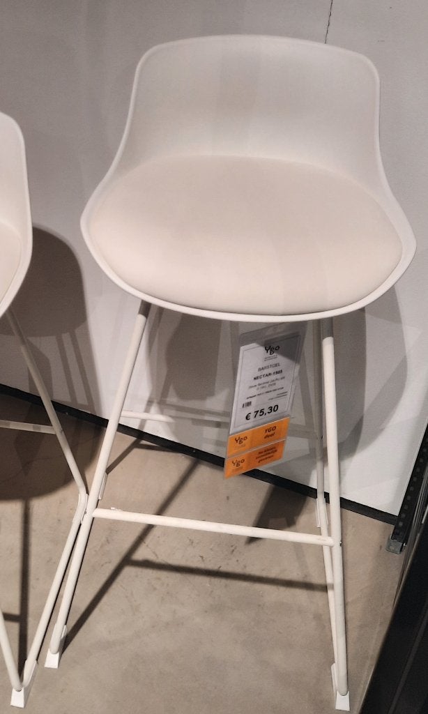 2 tabourets de bar YGO (blancs), Neuf, Moderne, Autres matériaux, Enlèvement