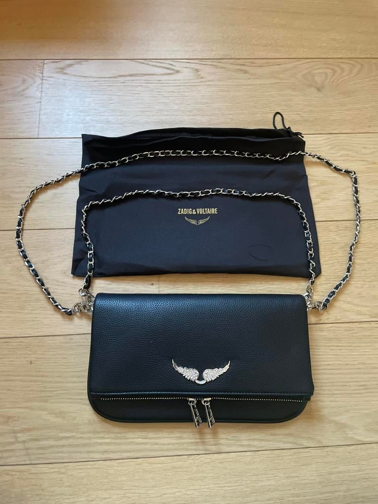 Sac Zadig et Voltaire noir et argenté, Bijoux, Sacs & Beauté, Porte-monnaie & Portefeuilles, Envoi, Neuf, Noir, Autres marques