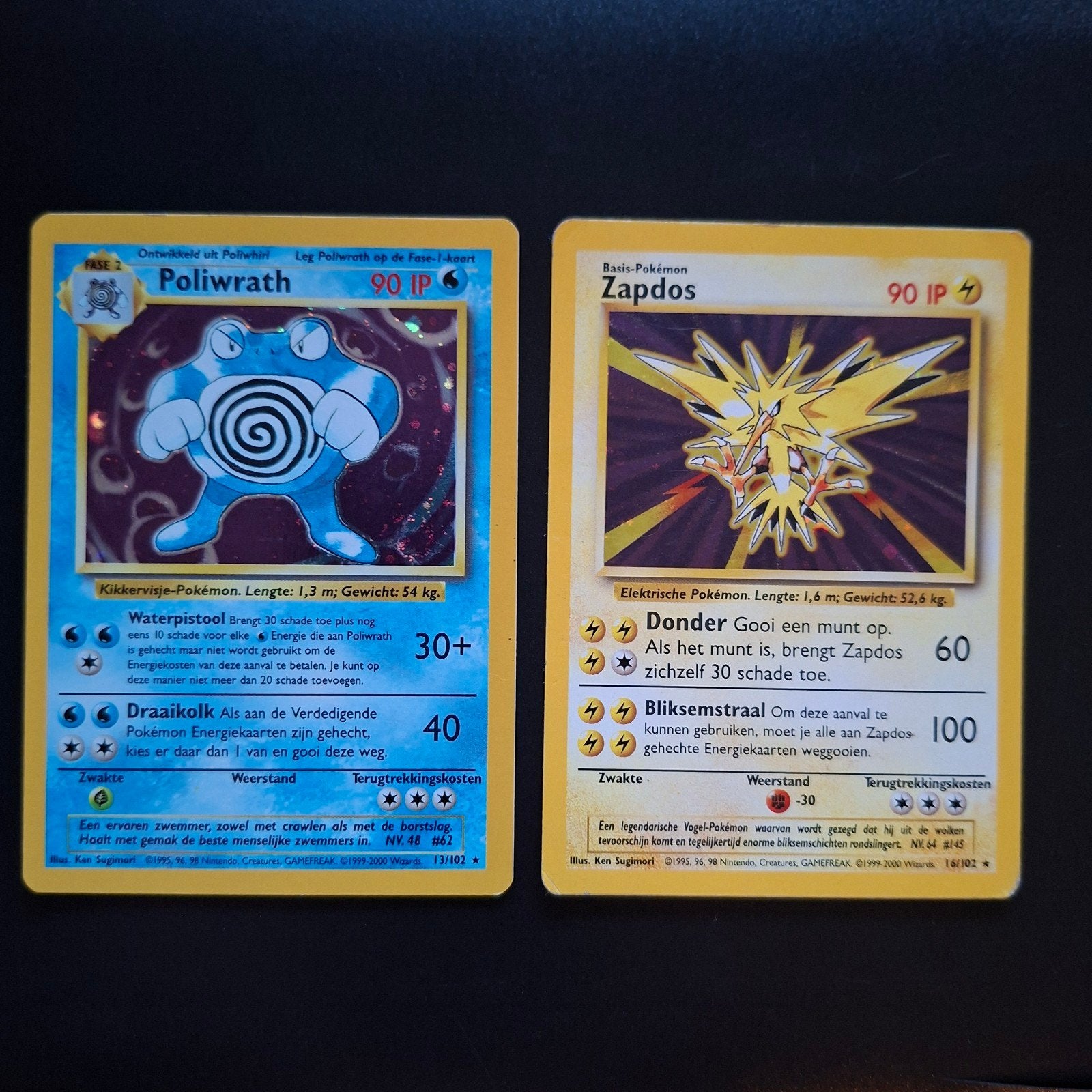 Pokemon Base set verzameling Poliwrath en Zapdos nederlands, Ophalen of Verzenden