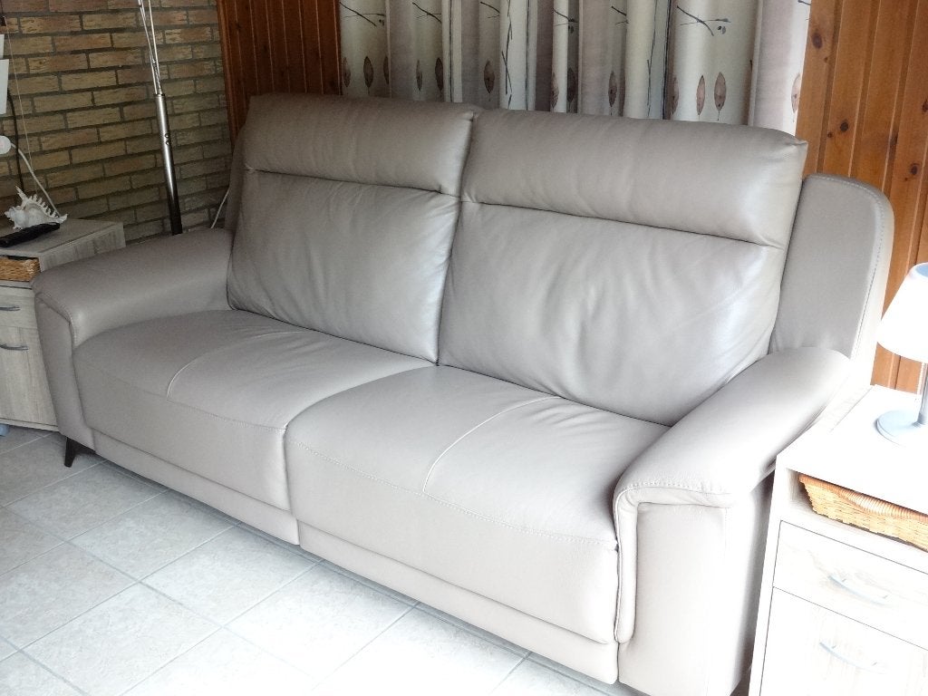 zitbank, Ophalen, Minder dan 75 cm, Leer, Zo goed als nieuw