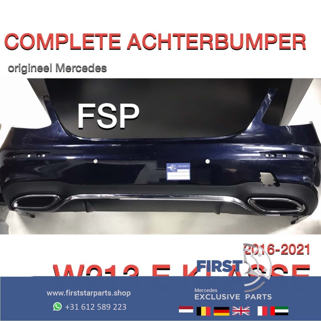 W213 E Klasse ACHTERBUMPER AMG LIMOUSINE SEDAN Mercedes E Kl, Gebruikt, -, Ophalen of Verzenden, Achter