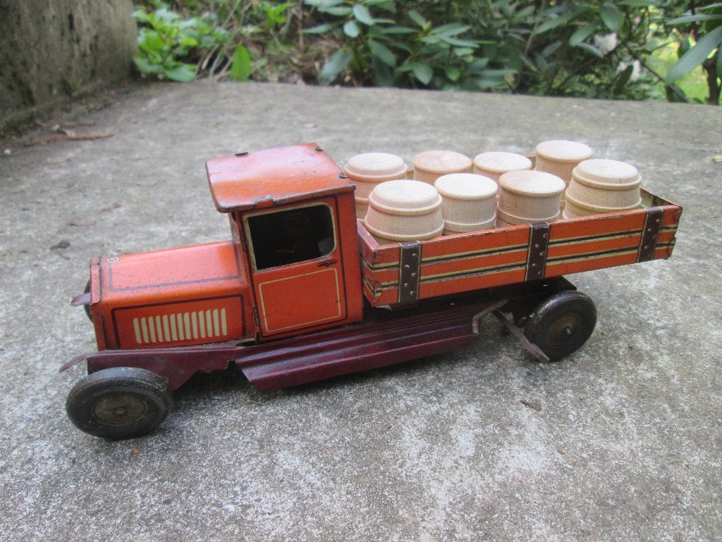 blikken speelgoed vrachtauto jaren 30/40 made in Germany, Antiek en Kunst, Ophalen of Verzenden