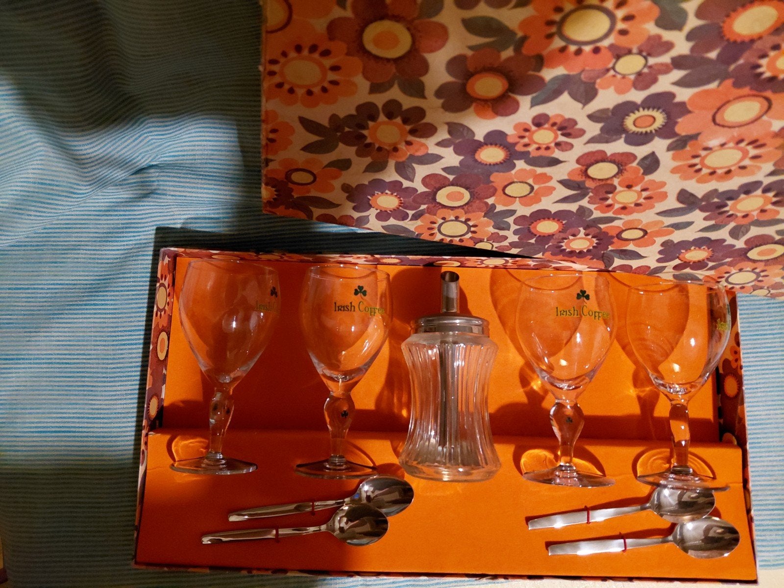 Irish Coffee Glazen Set met Lepels en Suikerstrooier, Ophalen