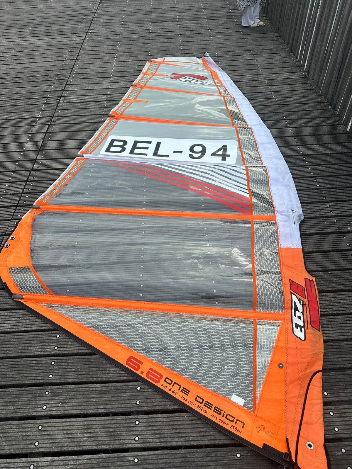 Techno293 Tahe BIC 6.8 zeil, Ophalen, Gebruikt, 6.5 m² tot 8 m², Met mastverlenger