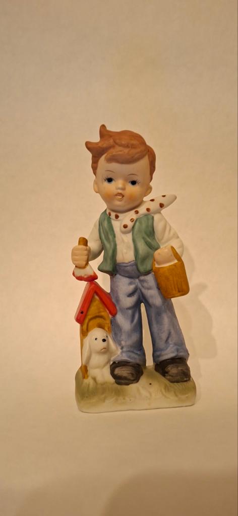 Figurine vintage en porcelaine « Garçon avec niche pour chie, Enlèvement ou Envoi, Comme neuf, Hummel