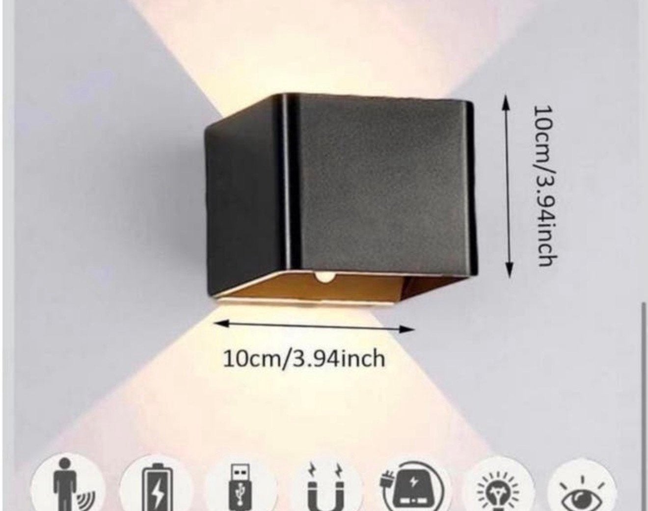 Oplaadbare wandlamp met bewegingsmelder en magnetische beves, Ophalen, Nieuw, Wandlamp
