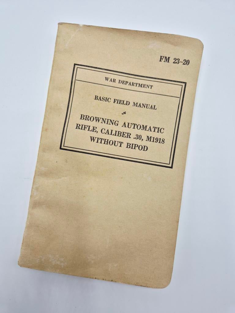 US WWII FM-23-20 Browning Automatic Rifle M1918 | 1940, Envoi, Armée de terre