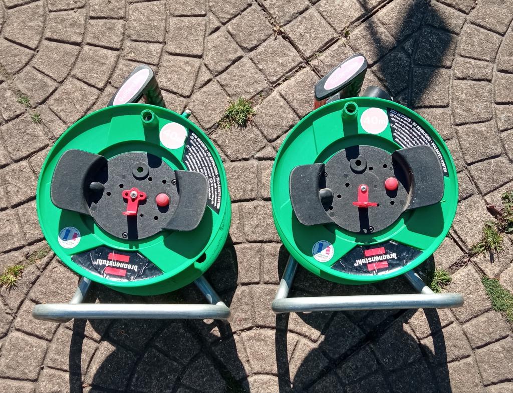 2 enrouleurs de cable " vide " capacité 40 m, Enlèvement, Utilisé