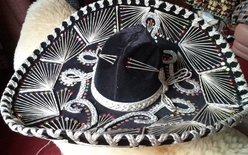 Mexicaanse showhoed, Ophalen, Hoed, 58 of 59 cm (L, 7¼ of ⅜ inch), Gedragen