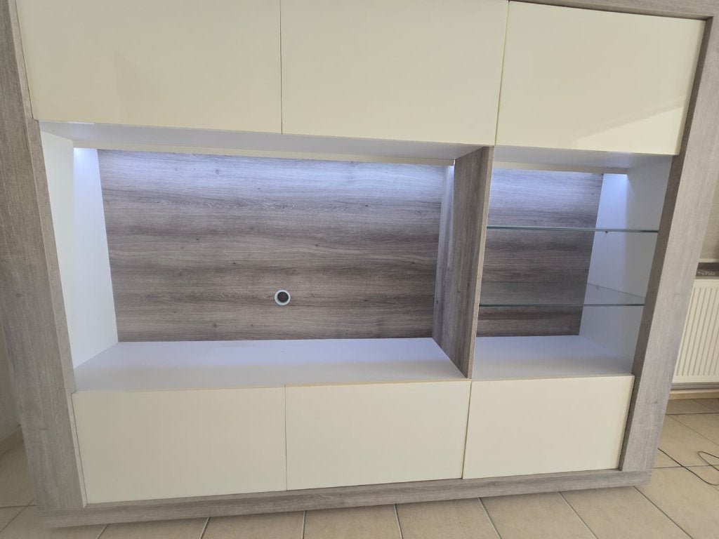 tv kast met tafeltje + verlichting, Maison & Meubles, 25 à 50 cm, 200 cm ou plus, Utilisé, 150 à 200 cm