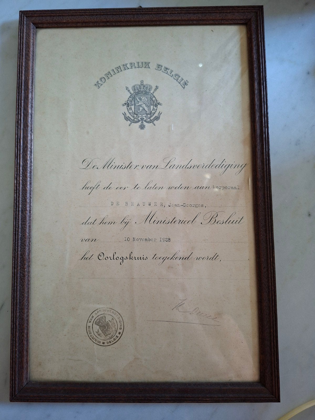 Diplôme War Cross, Enlèvement ou Envoi