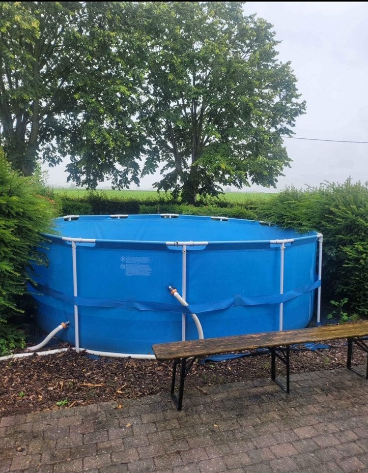 Zwembad 4m op 1m30 hoog, Tuin en Terras, Zwembad-toebehoren, Gebruikt, Zwembadpomp, Ophalen