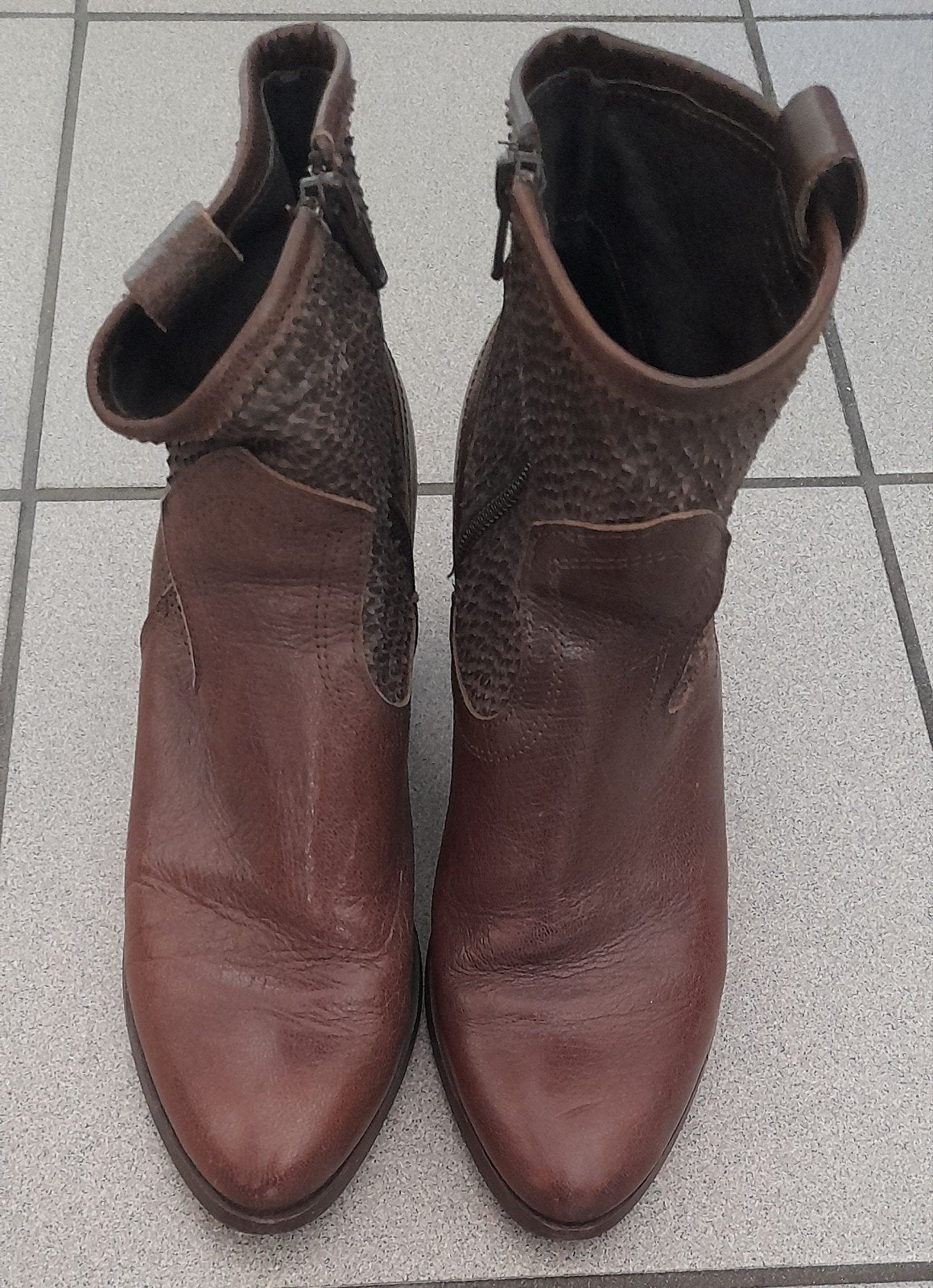 Vera Gomma leren enkellaarzen – Made in Italy, Kleding | Dames, Schoenen, Ophalen, Bruin, Lage of Enkellaarzen