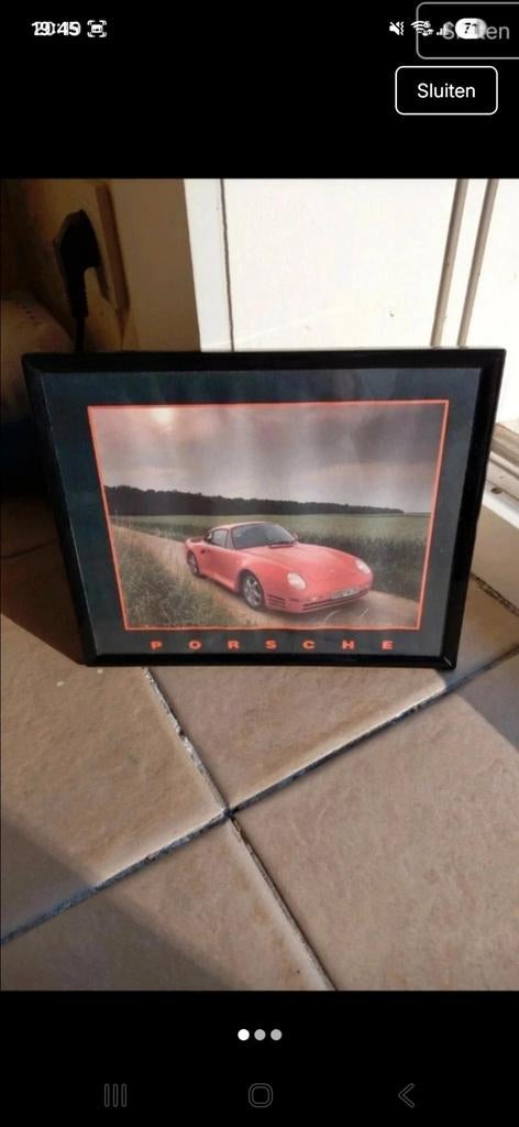 Kader Oldtimer Porsche, Ophalen of Verzenden, Zo goed als nieuw, Minder dan 50 cm, Minder dan 50 cm