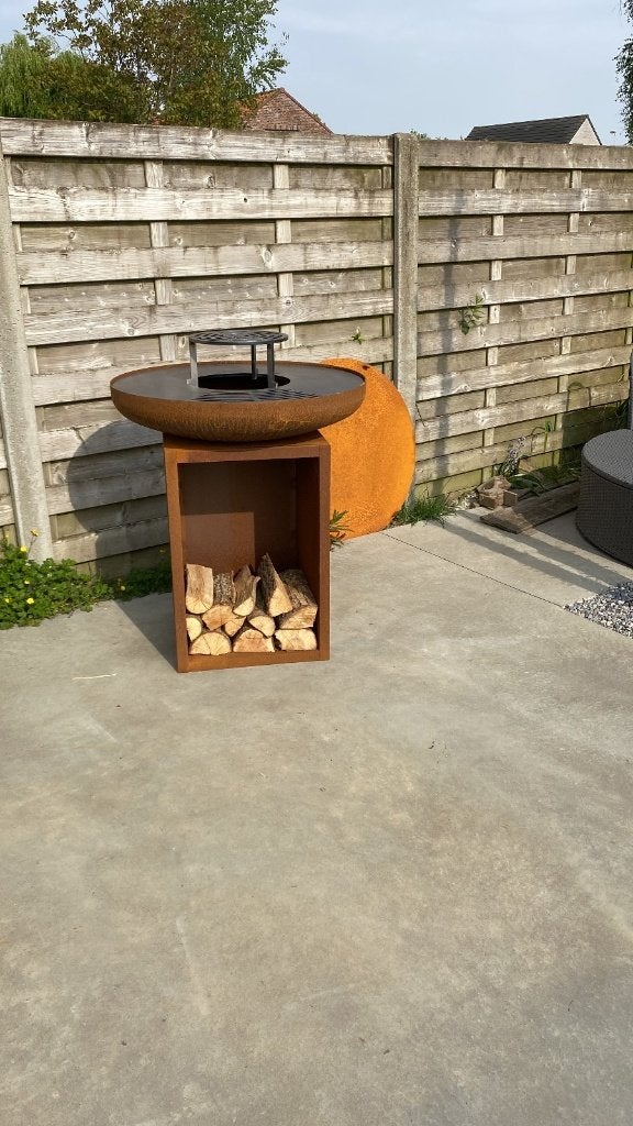 Cortenstaal plancha BBQ, Tuin en Terras, Ophalen, Nieuw