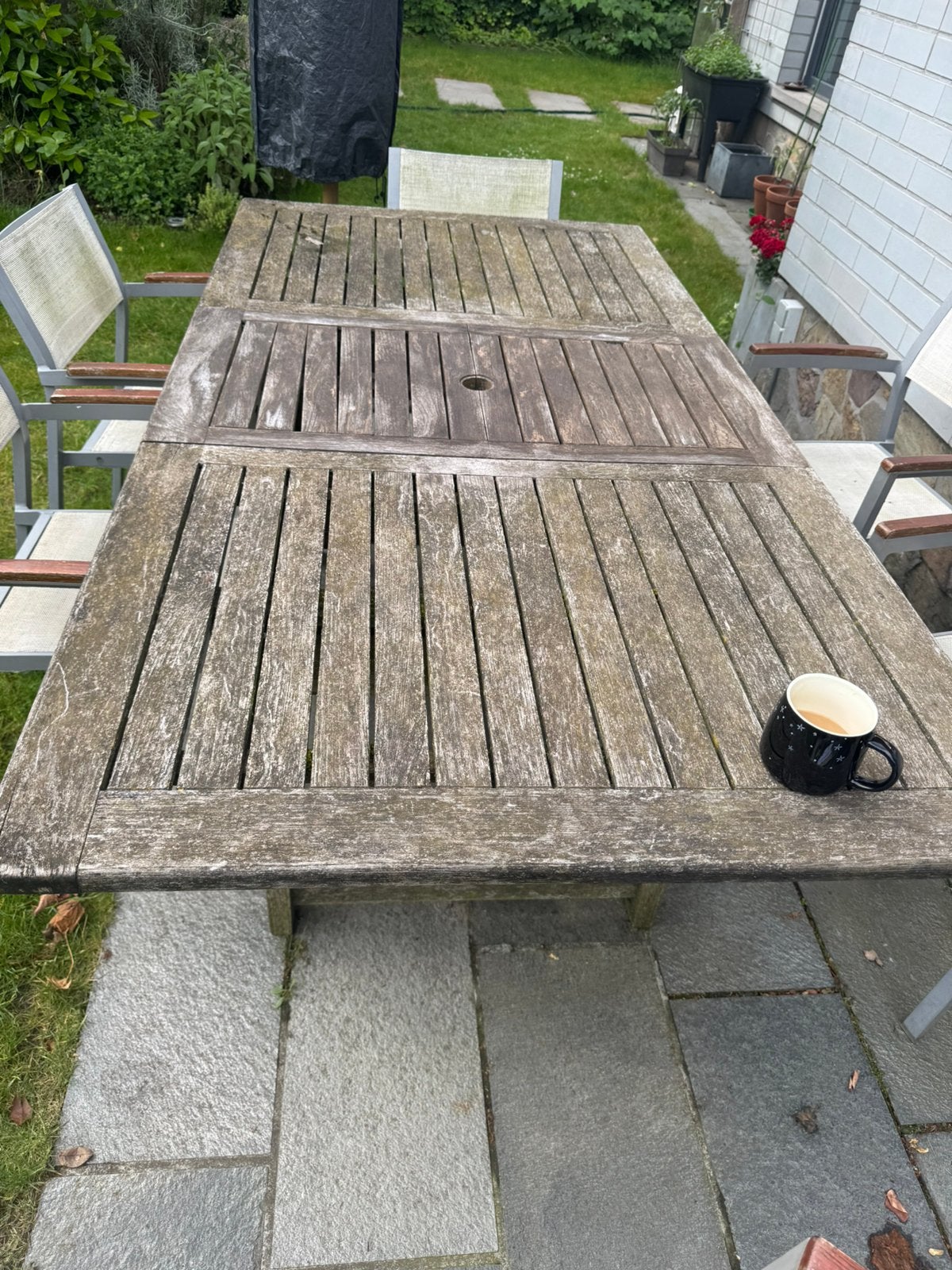 Teaken uitschuifbare tuintafel, Tuin en Terras, Tuintafels, Ophalen, Gebruikt, Rechthoekig, Teakhout