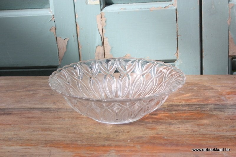 Retro vintage antieke oude schotel glas verre pressé., Enlèvement ou Envoi
