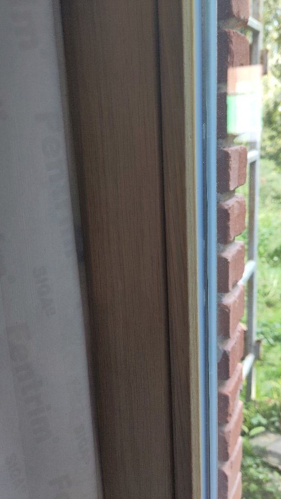 Châssis fixe bois (chêne) double vitrage, Double vitrage, 160 cm ou plus, Comme neuf, Fenêtre de façade ou Vitre