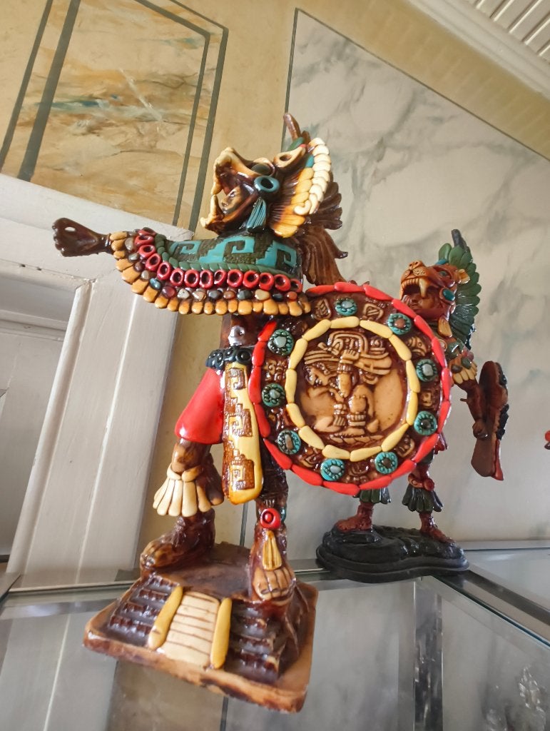 Mexicaans Azteeks Krijger Beeld – Handgemaakte Volkskunst, Antiek en Kunst, Ophalen, Beeld