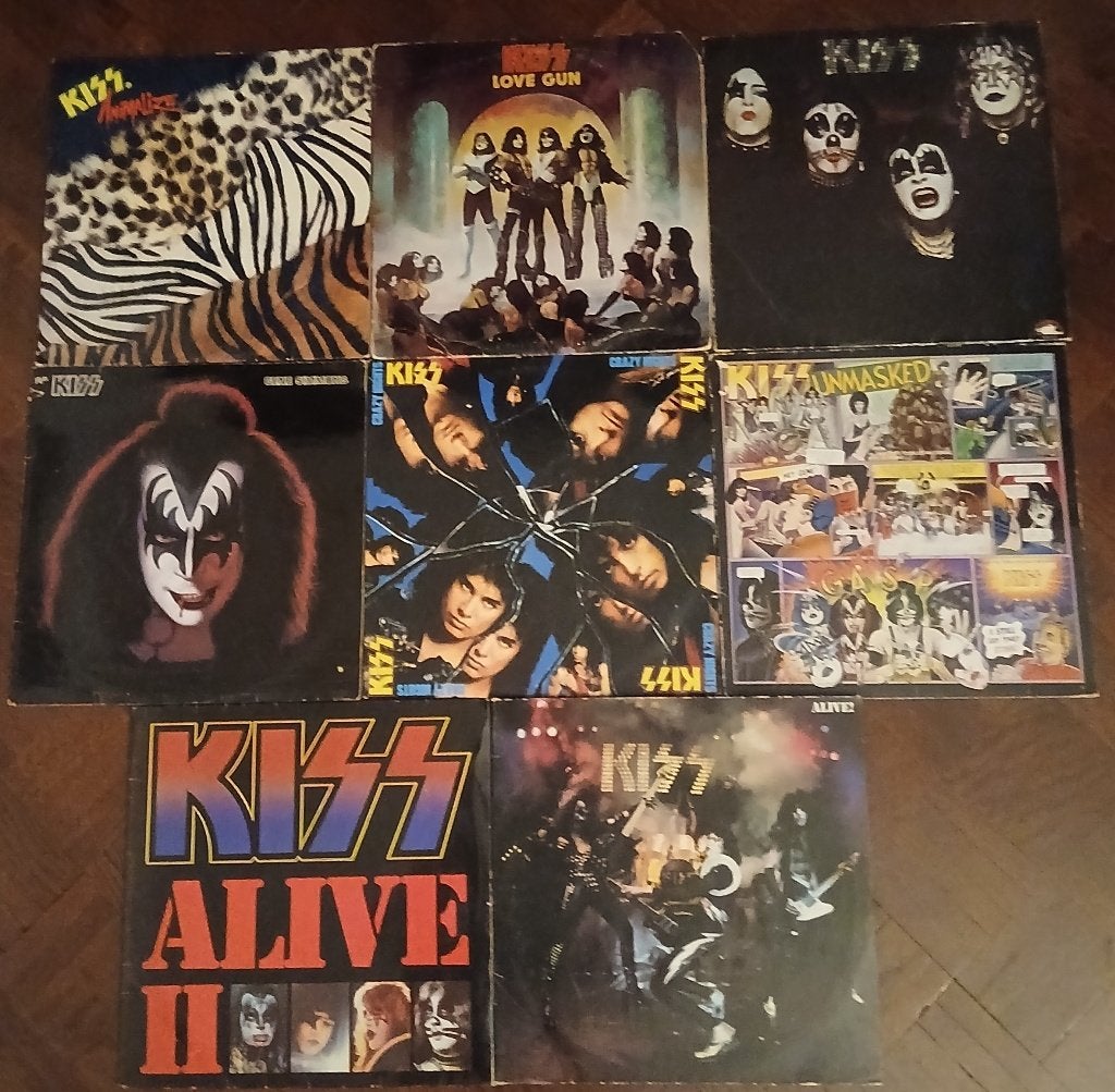 Collection de disques du groupe de rock KISS (8), CD & DVD, Enlèvement, LP