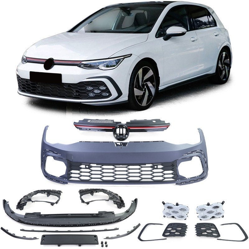 PARE-CHOCS AVANT COMPLET LOOK GTIPOUR VW GOLF 8 (20-22), Enlèvement