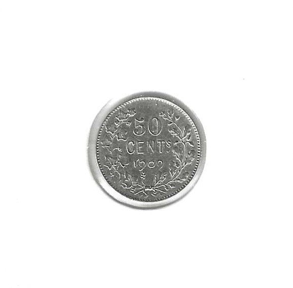 Belgique, 50 Centimes 1909 FR., Zilver, Ophalen of Verzenden, Losse munt, Zilver