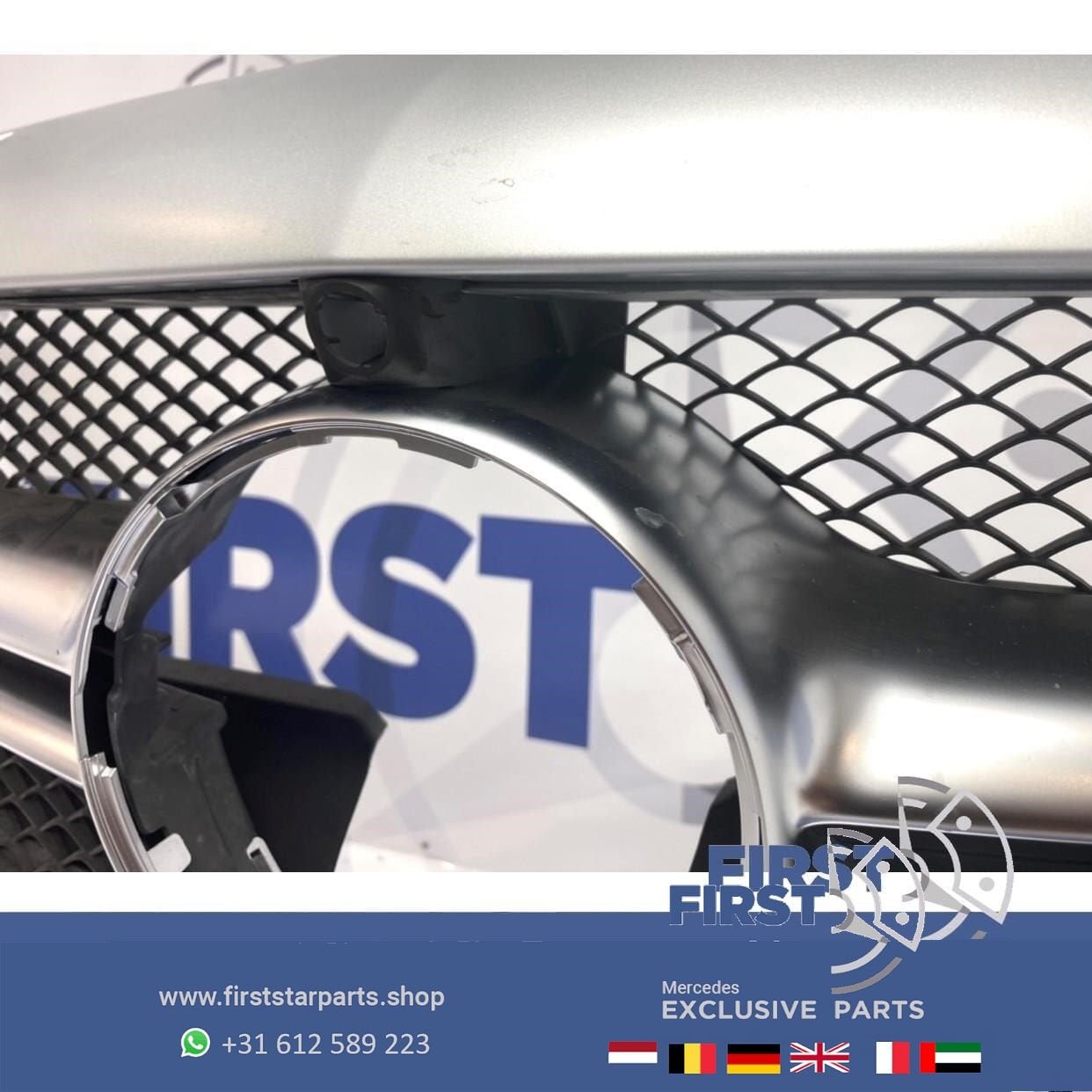 W205 S205 C63 C63S AMG VOORBUMPER ZILVERGRIJS Mercedes C Kla, Gebruikt, -, Voor, Ophalen of Verzenden