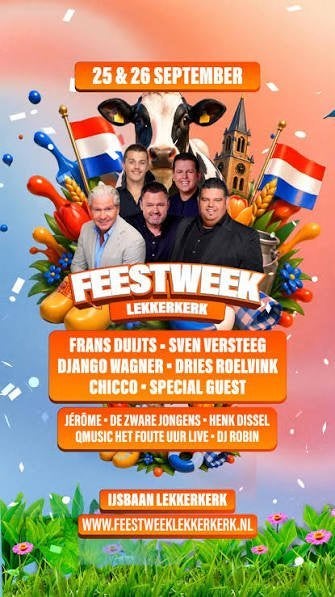 Lekkerkerk Festival 2026 - Tickets - VRIJDAG 25 September, Tickets en Kaartjes